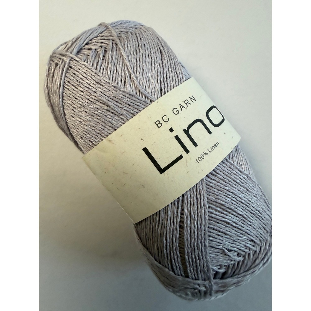BC Garn Lino Yarn 164 yds Lavender Grey 100% Linen Sport Weight Knitting Crochet